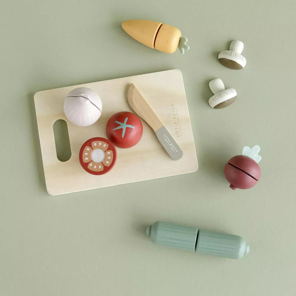 Contenuto del set Verdura da Tagliare in Legno Little Dutch