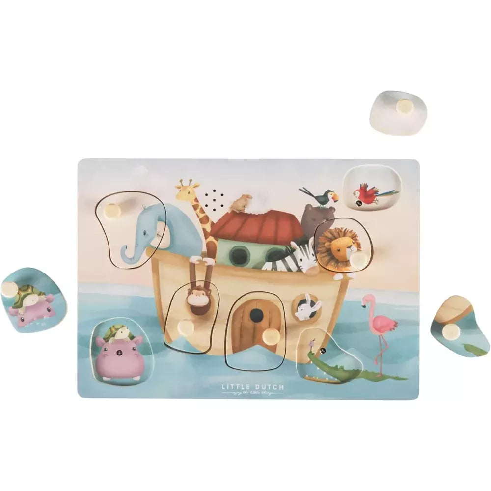 Puzzle Sonoro Arca di Noè Little Dutch pezzi sollevati
