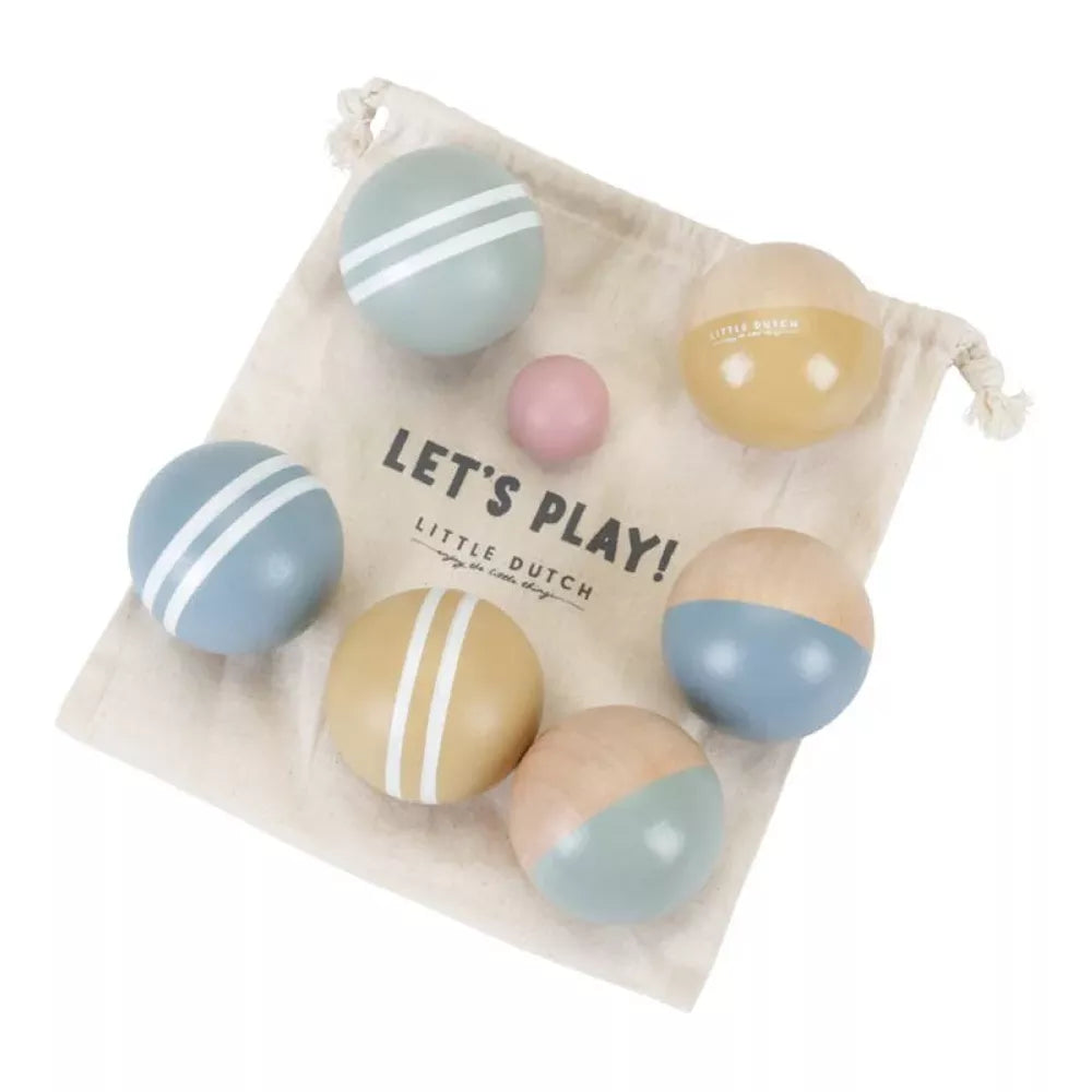 Bocce in Legno Little Dutch contenuto e sacchetto