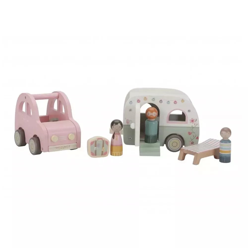 Automobile con Caravan in Legno Little Dutch