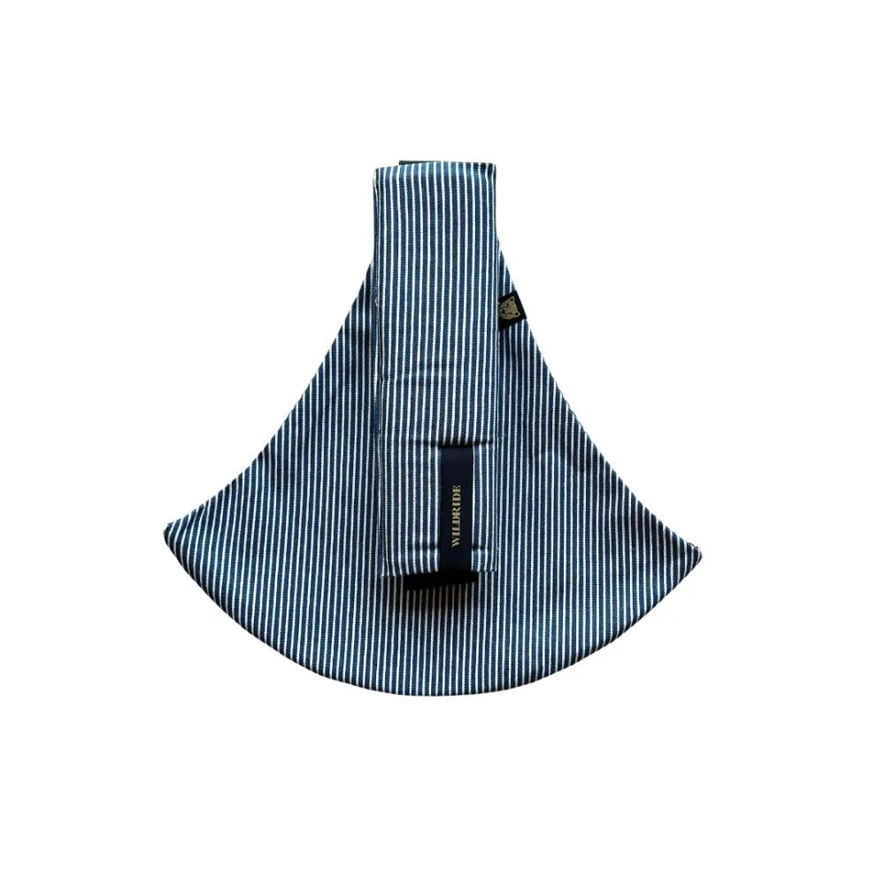 Marsupio per Neonato Fantasia Wildride Righe Blu piegato