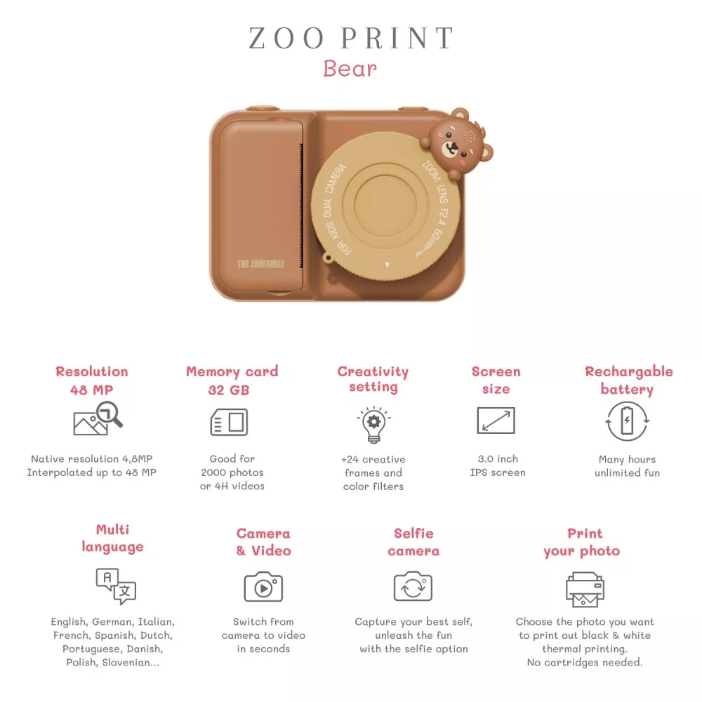 Fotocamera Zoo Print The Zoofamily specifiche tecniche